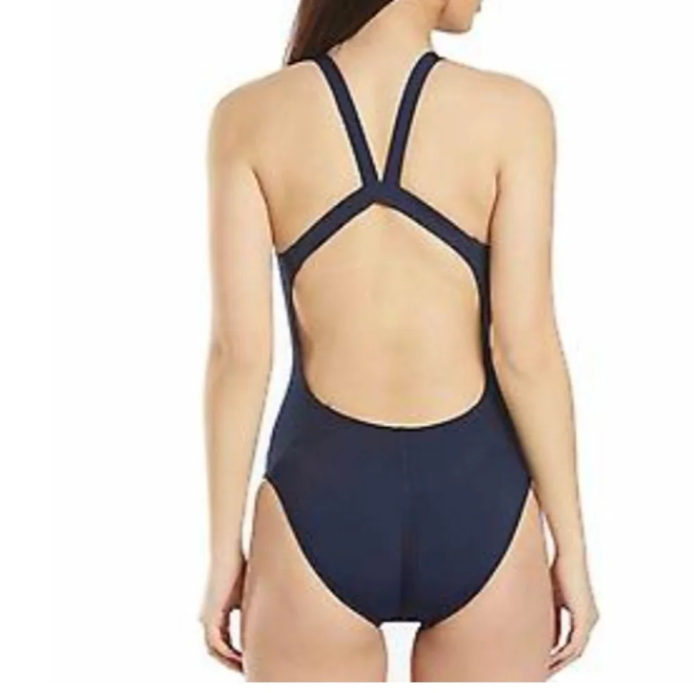 Nike Navy Blue One-Piece Swimwear Athletic Sz-12_2